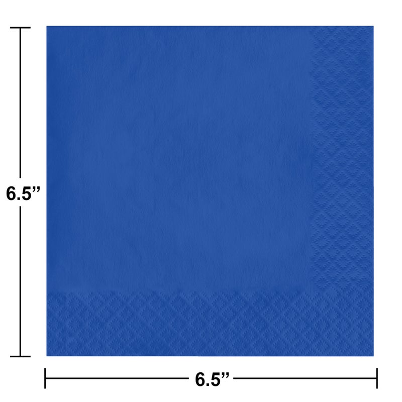 Creative Converting 663147B 50 Count Touch of Color Lunch Napkins, Cobalt - Image 3